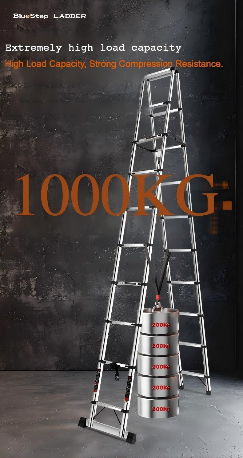A-Framed Stainless Steel Telescopic Ladder
