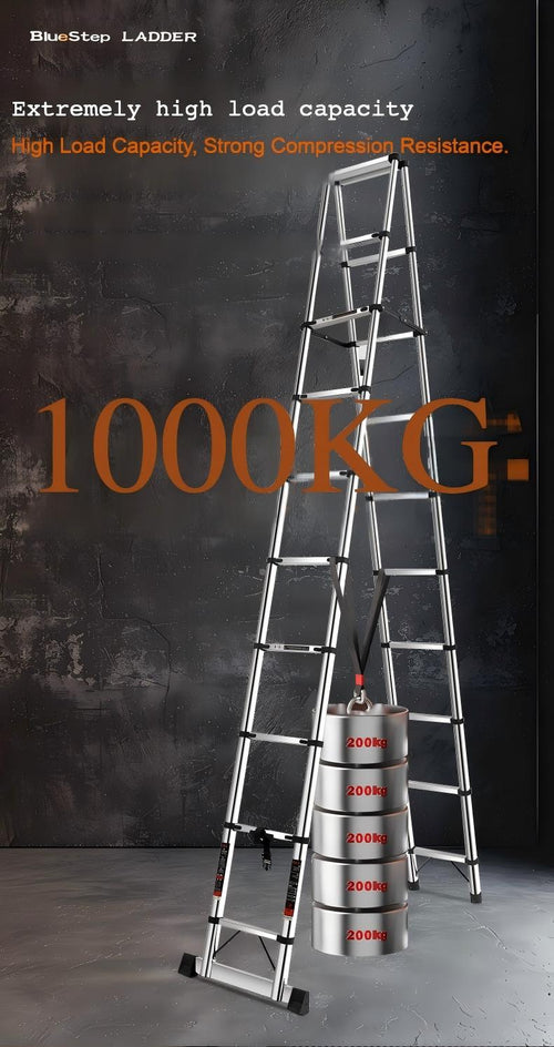 A-Framed Stainless Steel Telescopic Ladder