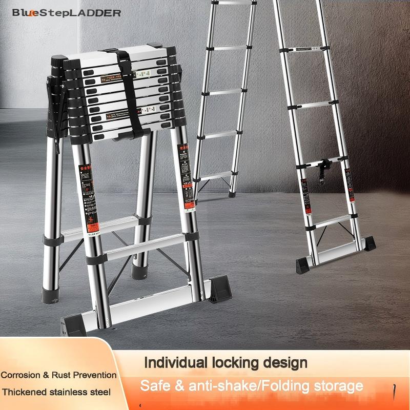 A-Framed Stainless Steel Telescopic Ladder