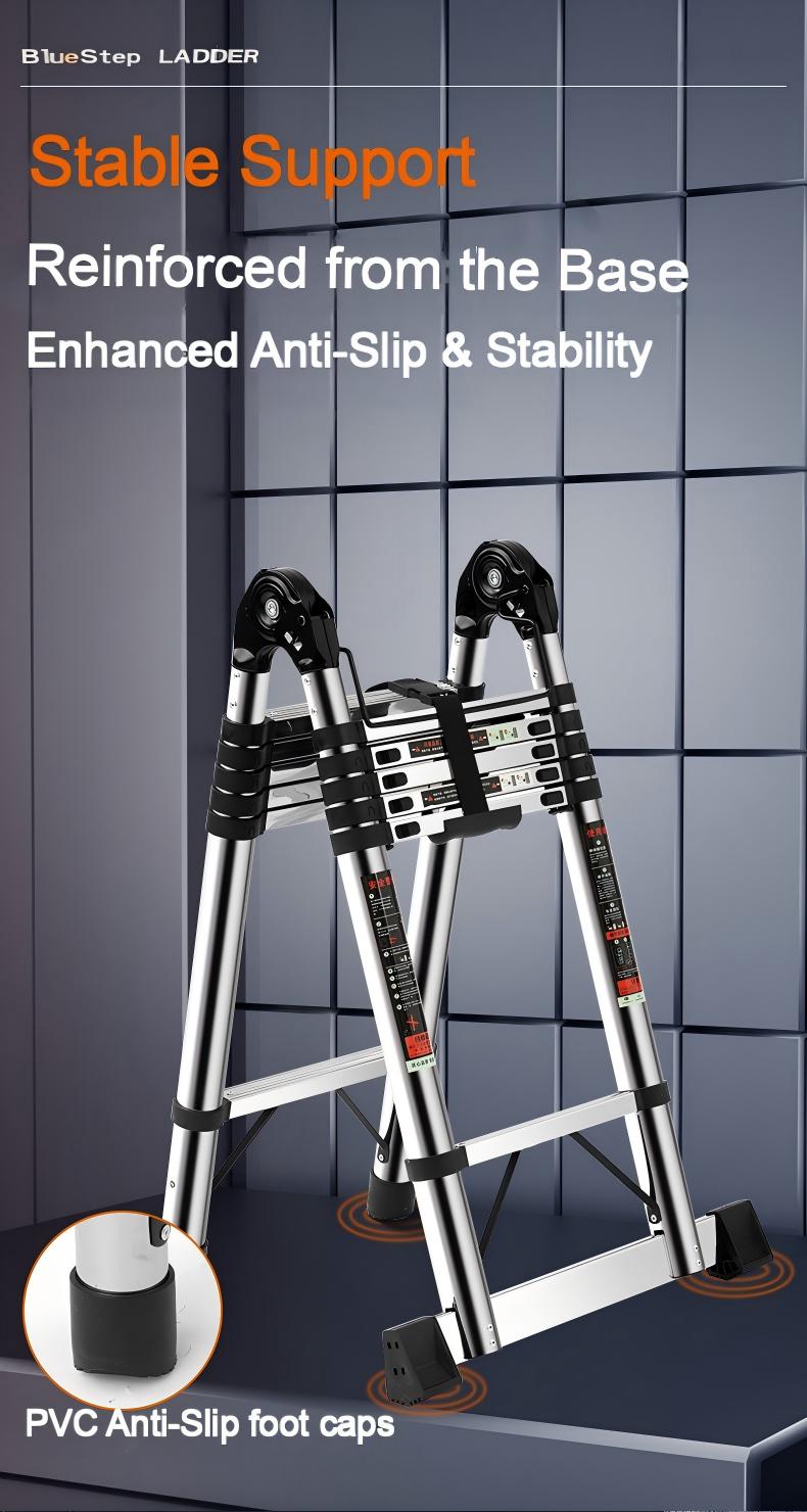 Multi-Purpose Stainless Steel Telescopic Ladder